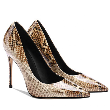 2019 High Heel Stiletto Women's Pumps Brown Snake Leather x19-c183C Ladies women custom Sexy Shoes Heels For Lady